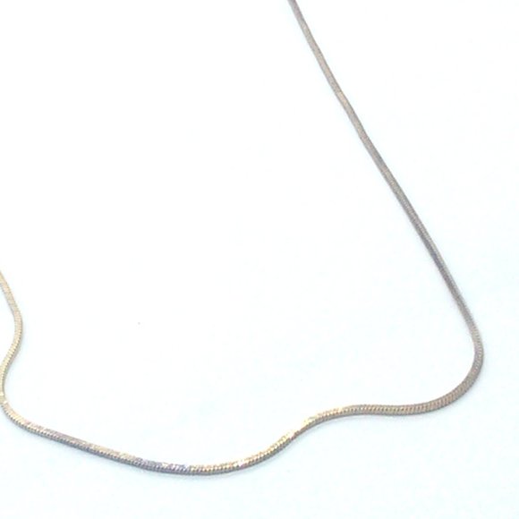 Vintage DANECRAFT 16" Gold Sterling Silver Flat Snake Chain Necklace Italy Signe - Picture 3 of 7